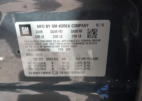 2017 Buick Encore Preferred z USA, uszkodzony, nr VIN KL4CJASB0HB054701